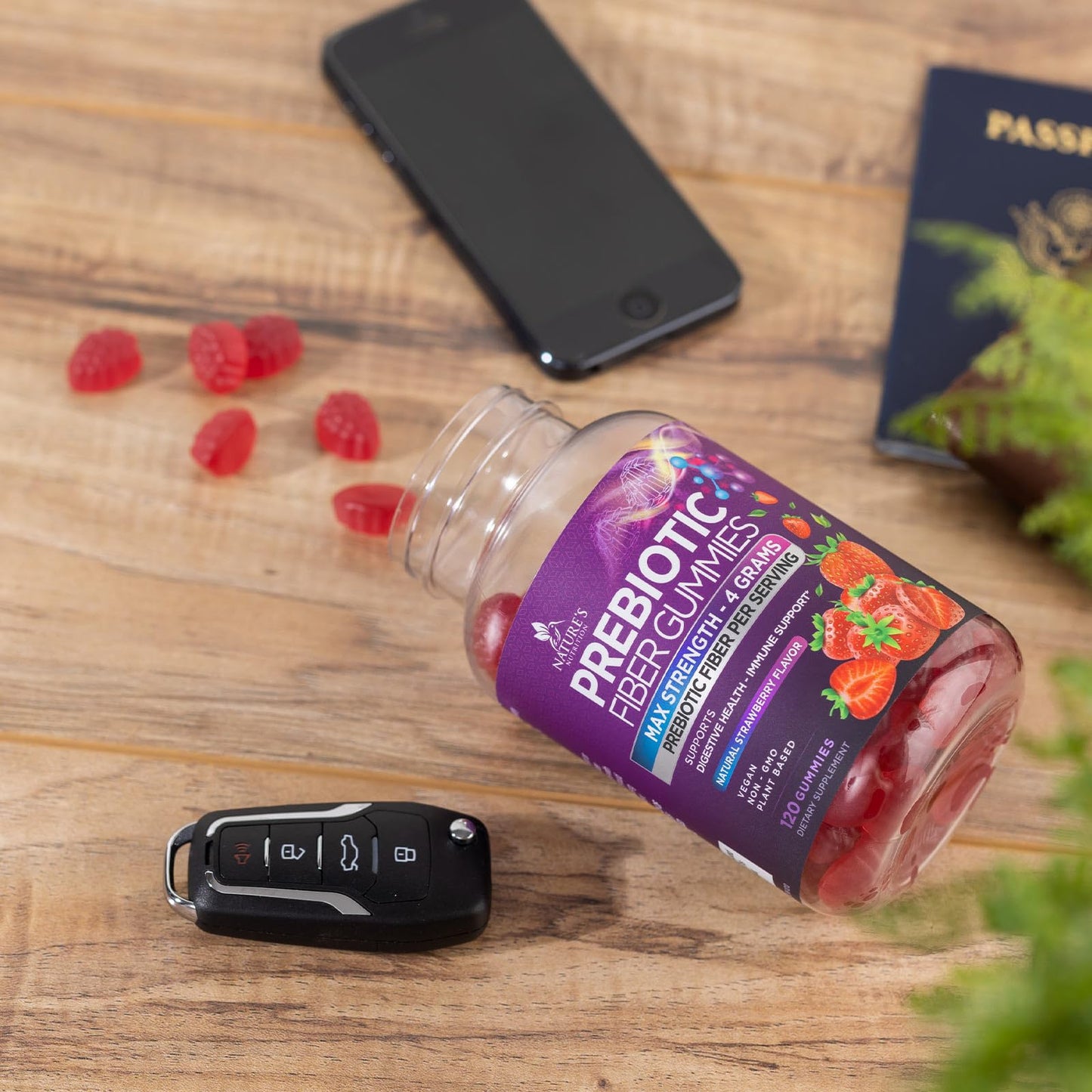 Fiber Gummies for Adults – 4g Daily Fiber Supplement | Plant-Based Prebiotic Gummy – Non-GMO 120 Gummies