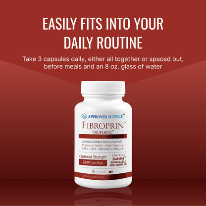 Approved Science Fibroprin - Ease Nerve & Muscle Aches | 90 Capsules | Made in USA