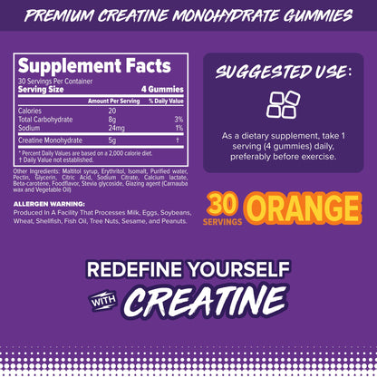 FINAFLEX Creatine Gummies - 120 Gummies | 5g Creatine Monohydrate Per Serving