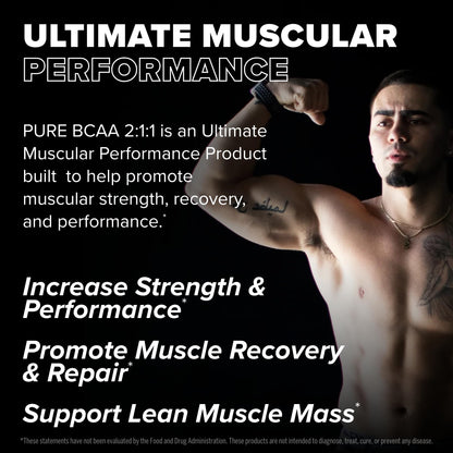 FINAFLEX Pure BCAA 2:1:1 Fruit Punch – 9.7 oz, 30 Servings | Strength, Recovery & Performance