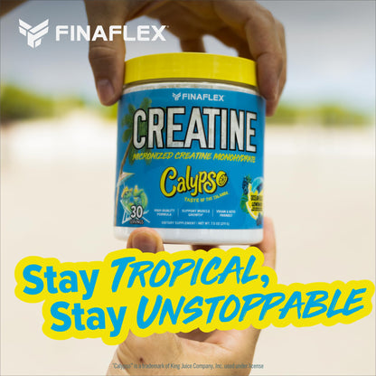 FINAFLEX Pure Creatine + Calypso Ocean Blue Lemonade – 7.5 oz, 30 Servings | 5g Creatine Monohydrate
