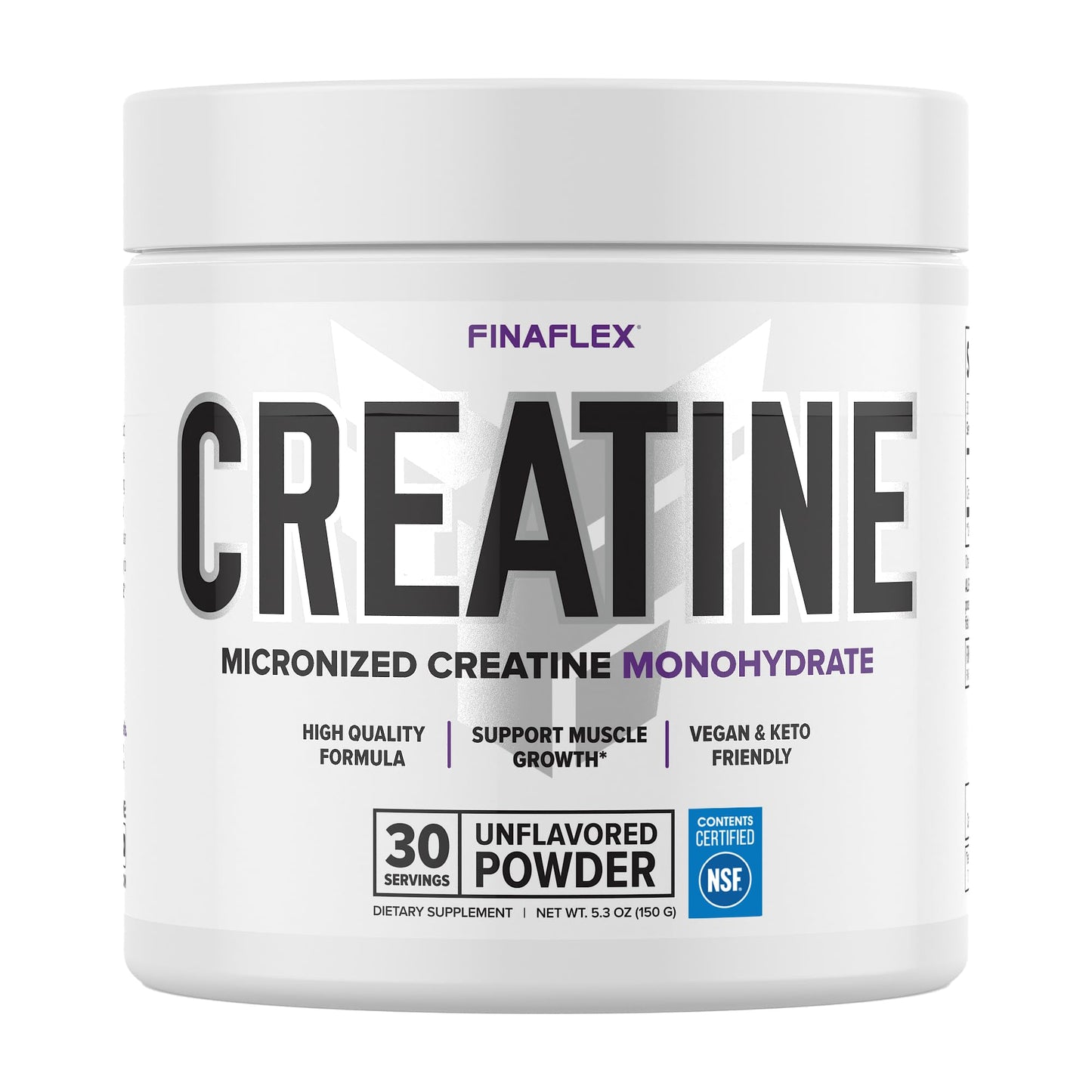 FINAFLEX Pure Creatine Unflavored - 5.3 oz | Promotes Strength, Size & Performance | 100% Micronized Creatine Monohydrate | NSF Certified