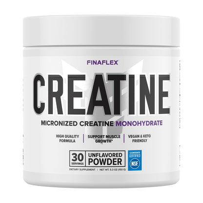 FINAFLEX Pure Creatine Unflavored - 5.3 oz | Promotes Strength, Size & Performance | 100% Micronized Creatine Monohydrate | NSF Certified