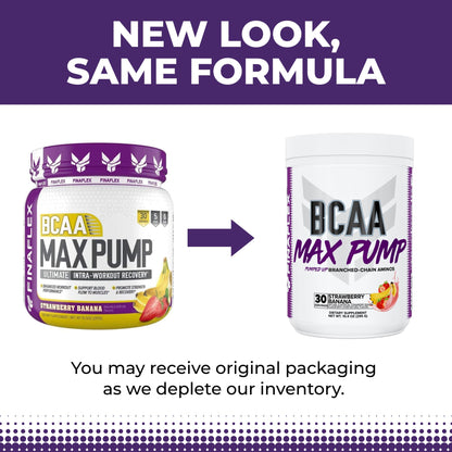 FINAFLEX BCAA MAX Pump – Strawberry Banana (10.4 oz) | 2:1:1 BCAAs for Strength, Endurance & Recovery