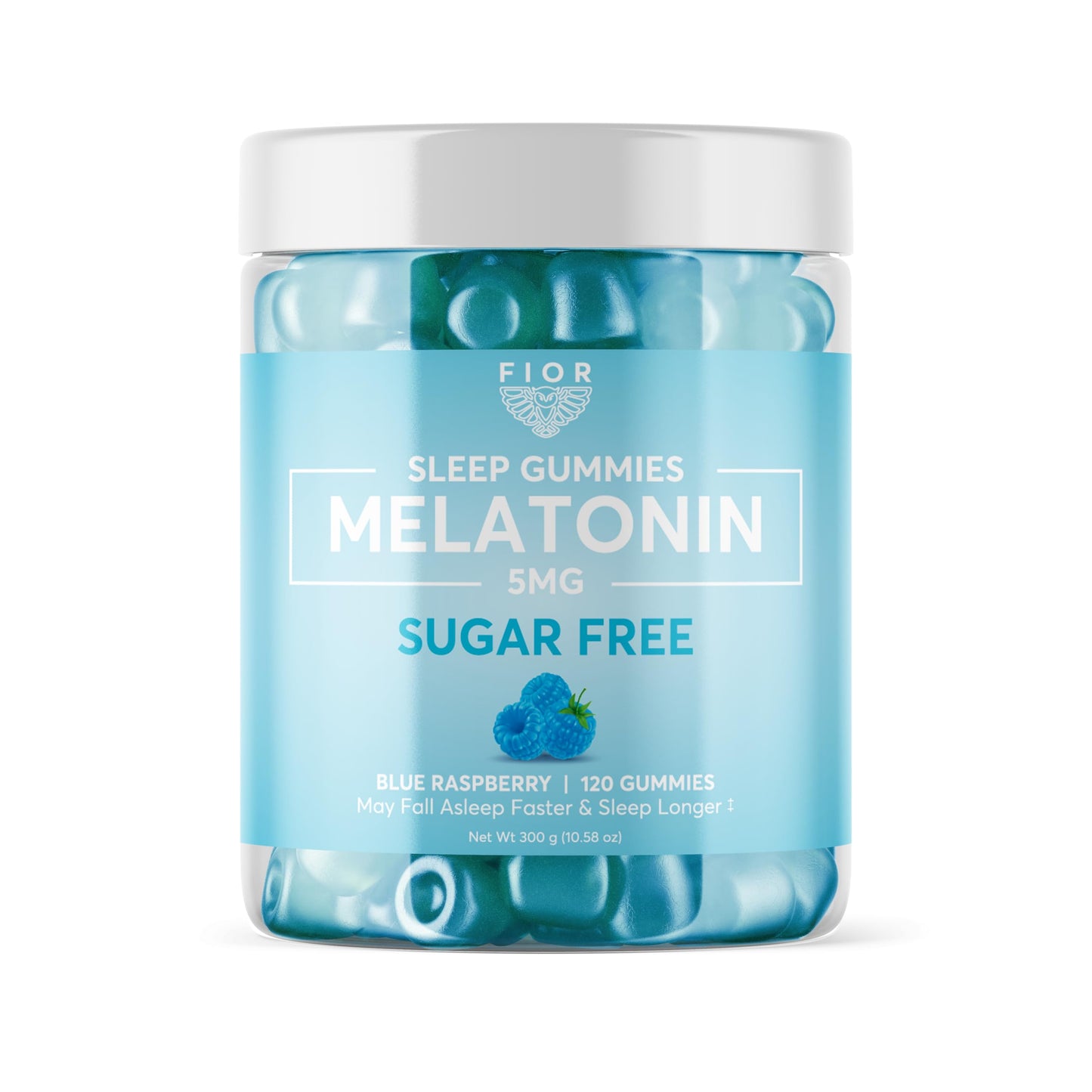 FIOR Melatonin Gummies - Sugar Free Blue Raspberry (120)