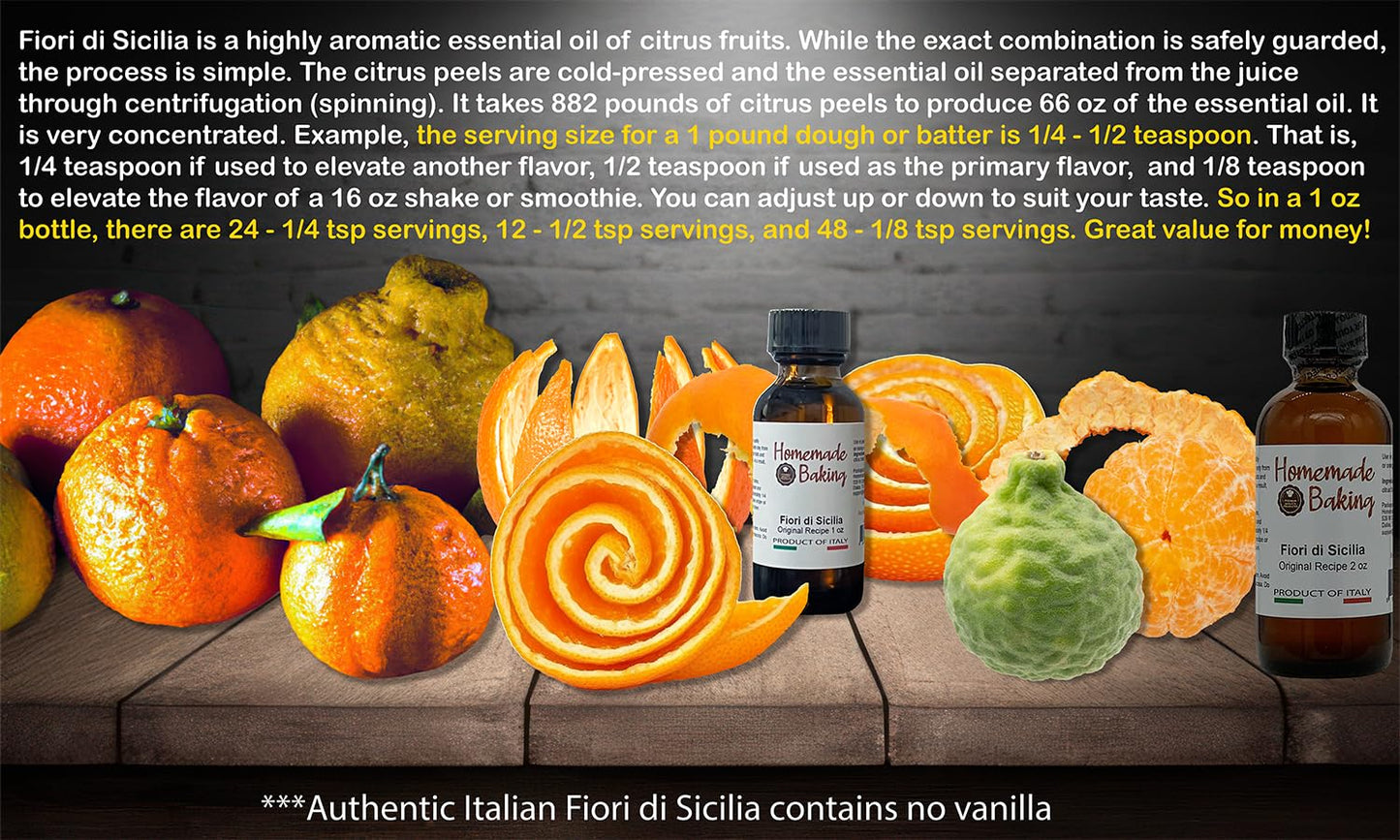 Premium Authentic Fiori di Sicilia Essential Oil - 1 oz | Product of Italy