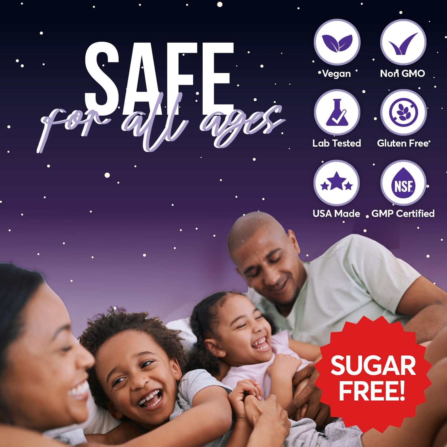 FIOR Sugar Free Sleep Gummies 120-Count 1 Melatonin & L-Theanine for Adults & Kids