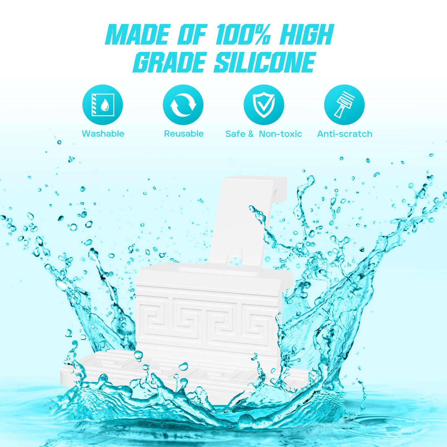 FireAnt Silicone Saline Pod Refills for Navage Nasal Care (Blue & White, 16 Pack)