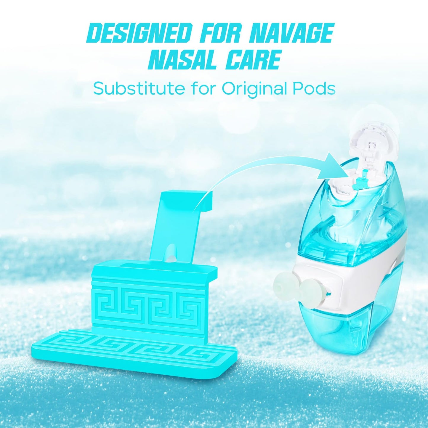FireAnt Silicone Saline Pod Refills for Navage Nasal Care (Blue & White, 16 Pack)