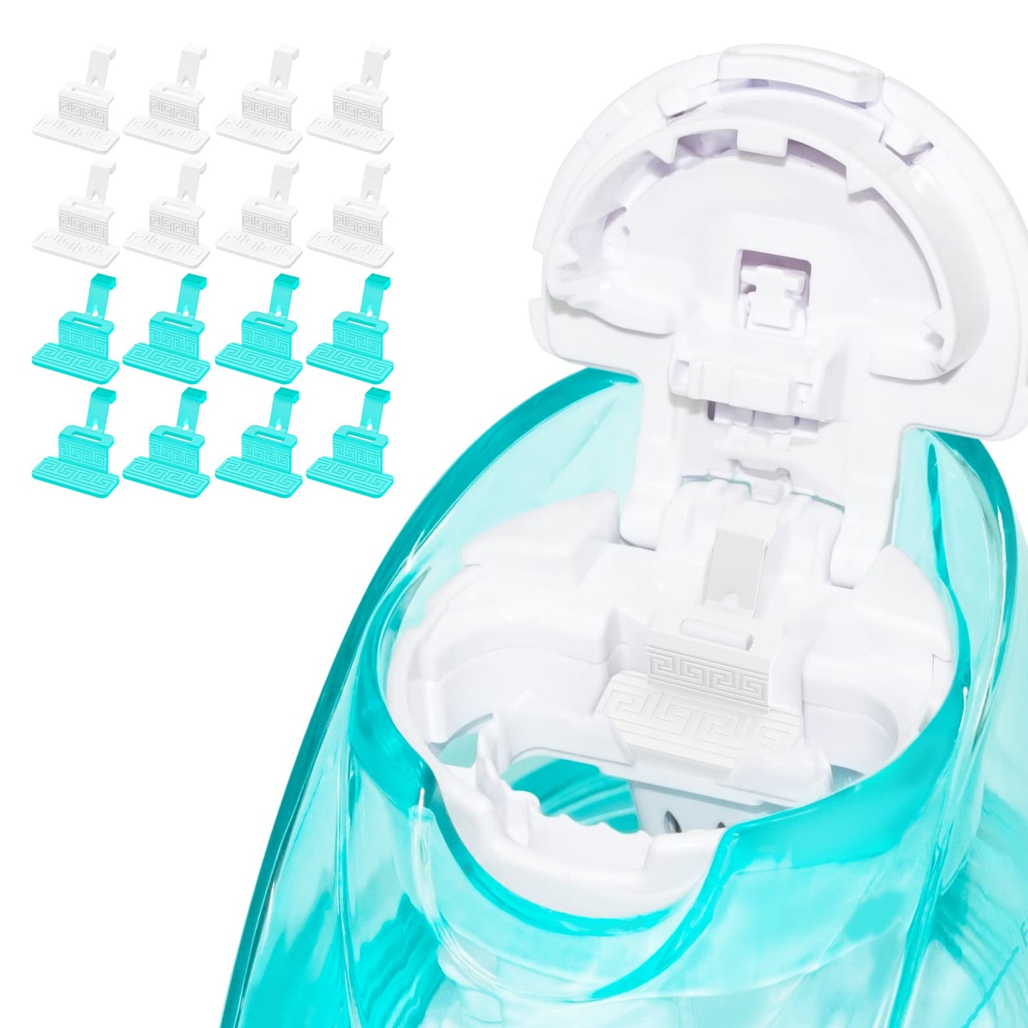 FireAnt Silicone Saline Pod Refills for Navage Nasal Care (Blue & White, 16 Pack)