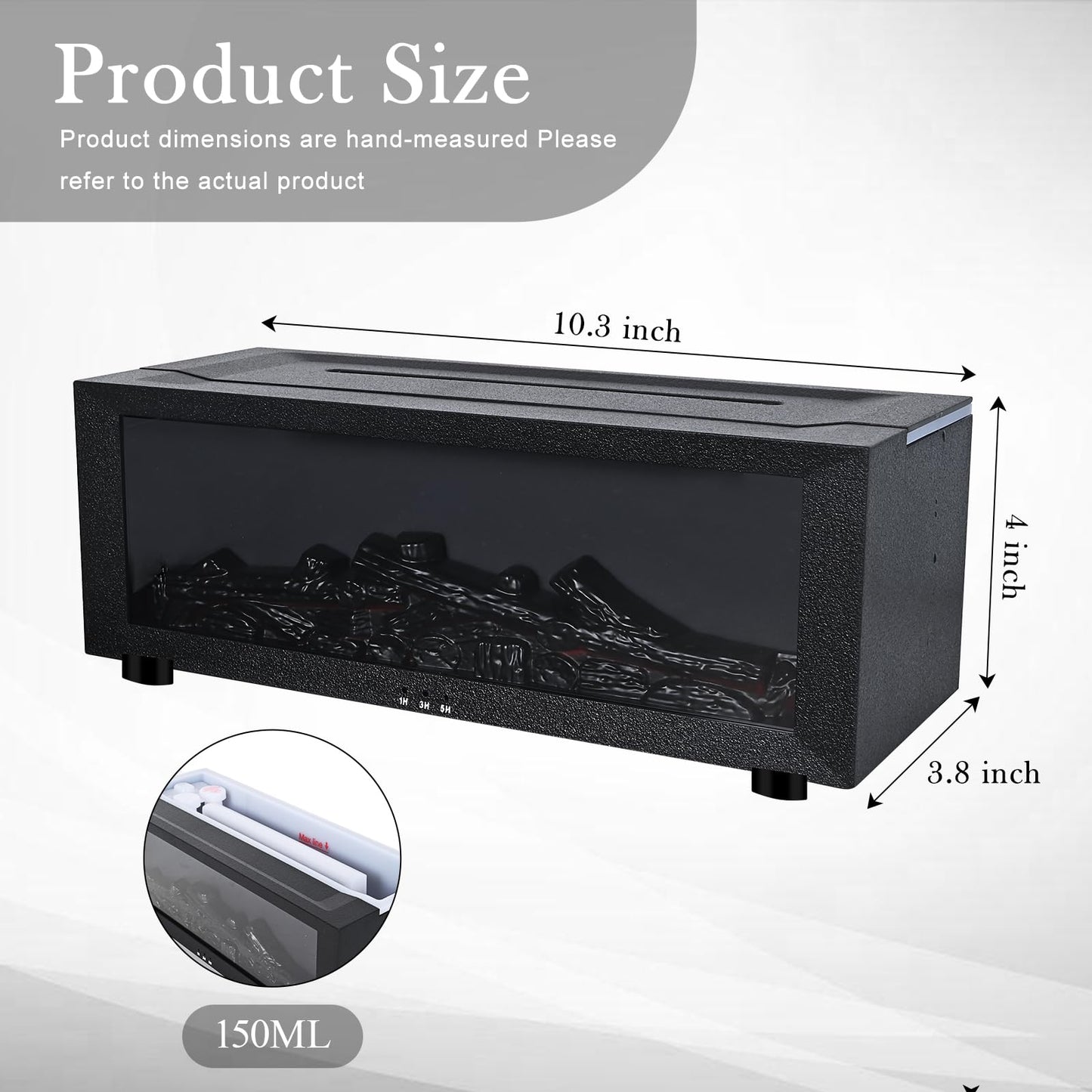 Fireplace Aroma Diffuser with Remote – 7-Color LED Flame, Essential Oil Diffuser, 1/3/5h Timers
