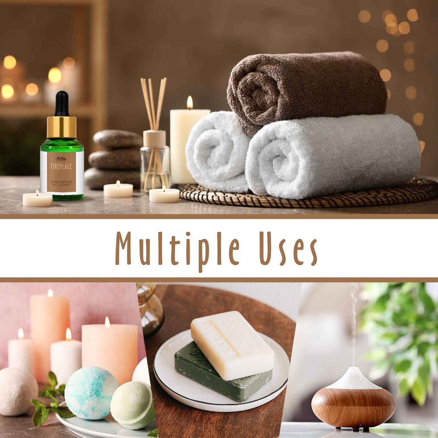 Fireplace Fragrance Oils – MitFlor 30ml for Diffuser, Candle & Soap