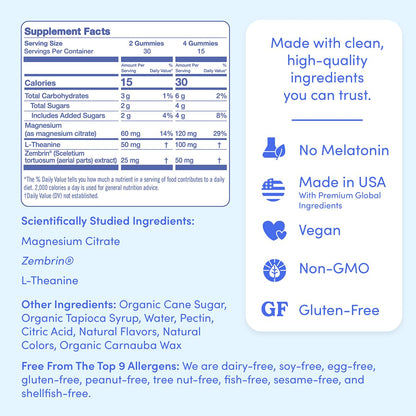 First Day Men's Nighttime Reset Magnesium Gummies – Sleep Support, Mood & Energy (No Melatonin) – 30-Day Supply