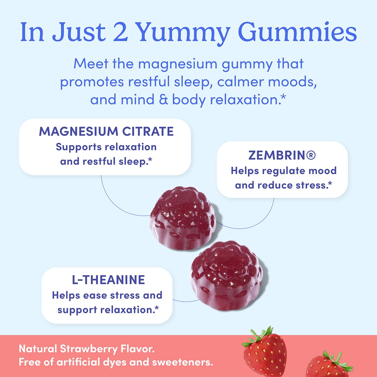 First Day Men's Nighttime Reset Magnesium Gummies – Sleep Support, Mood & Energy (No Melatonin) – 30-Day Supply