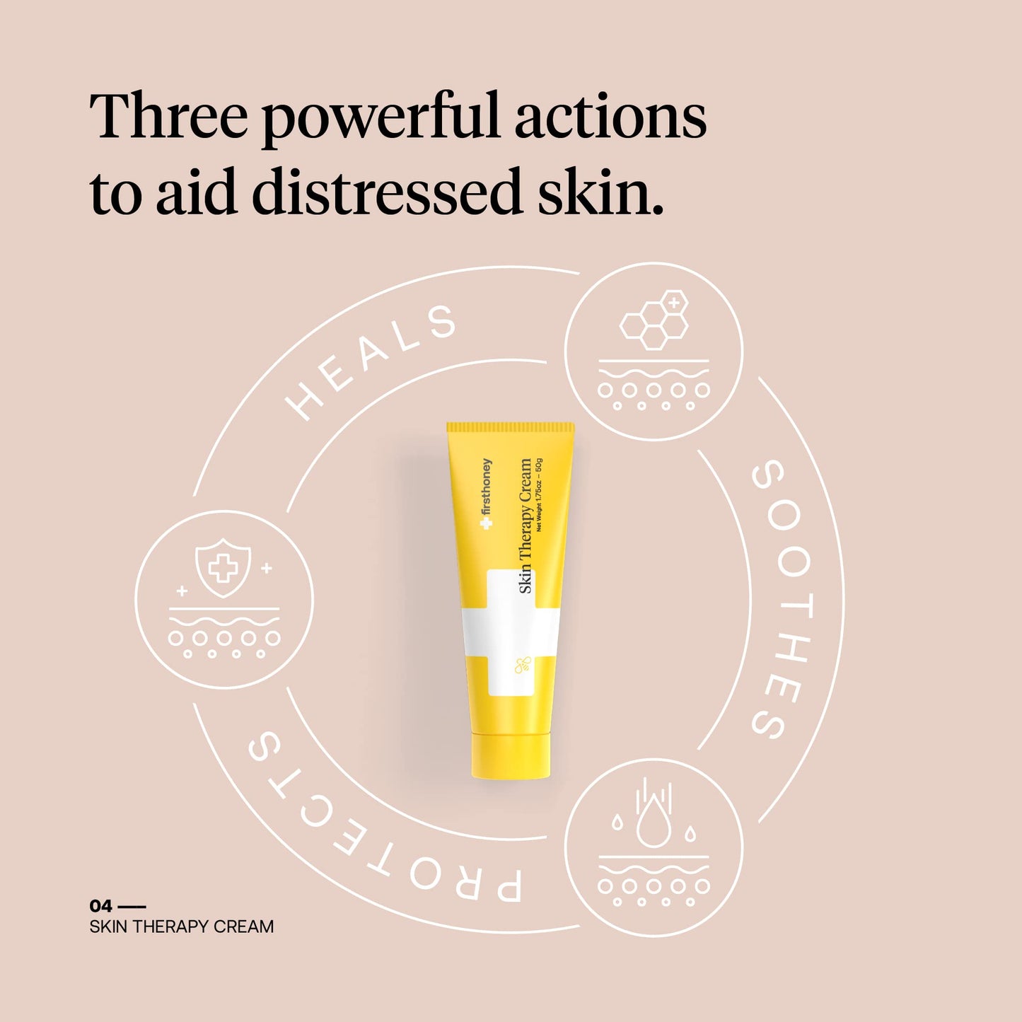 FIRST HONEY Manuka Honey Cream for Dry & Itchy Skin | Baby-Safe Natural Emollient | 1.75 oz