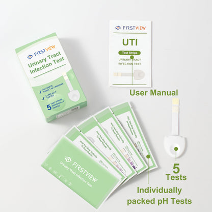 FIRSTVIEW UTI Test Strips – Leukocytes & Nitrites, 2-Minute Results (5 Pcs)