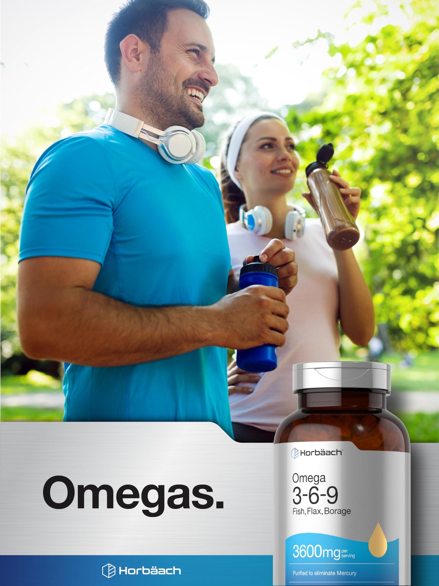 Horbäach Triple Omega 3-6-9 Softgels 240 | Fish, Flaxseed & Borage Oils | Non-GMO & Gluten Free