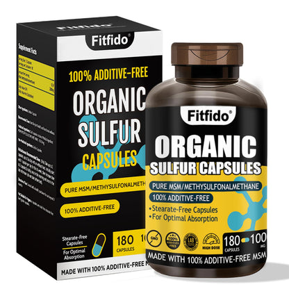 Fitfido MSM 1000mg Capsules – Organic Sulfur for Joints, Hair, Skin & Nails | 180 Caps