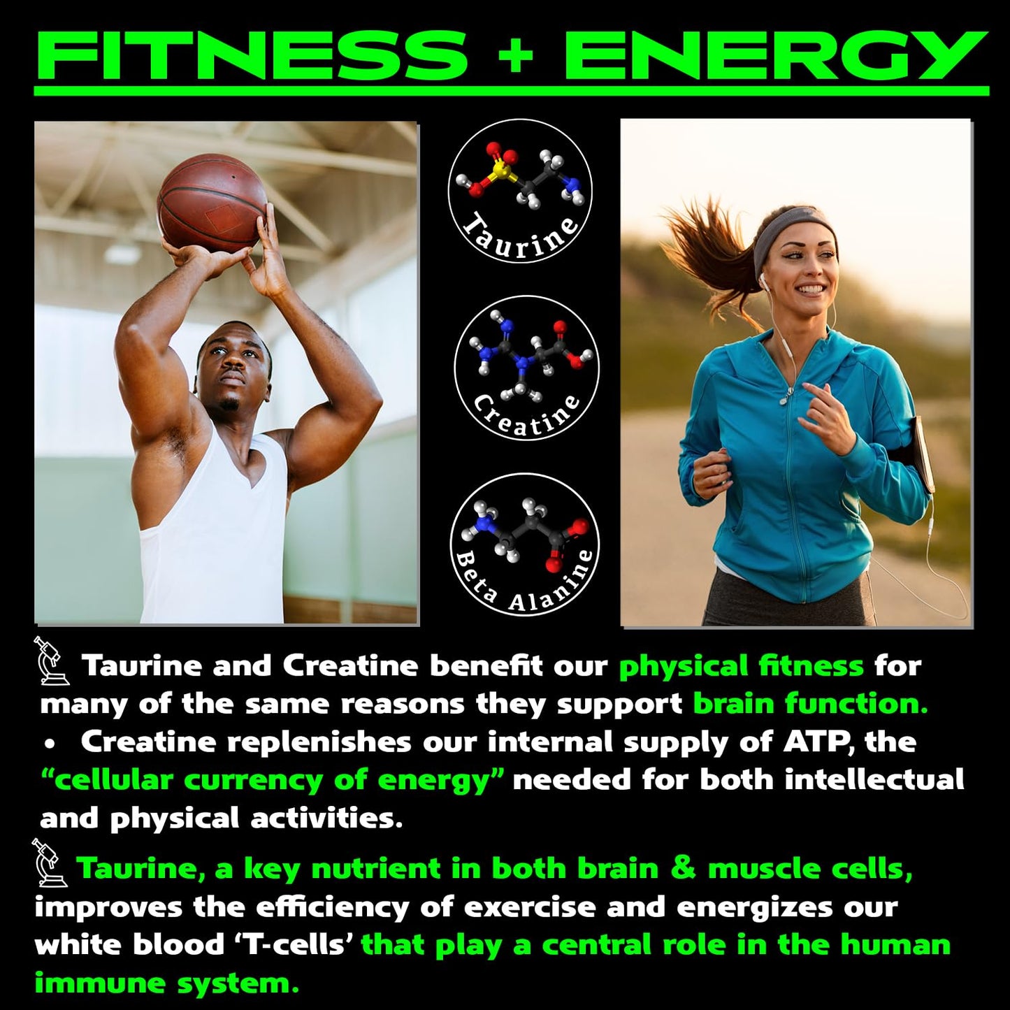 Vegan Brain & Body Boost: The Cherry On Top of a Plant-Based Lifestyle | Working Intelligence | Anti-Aging | Physical Fitness | Vegan Amino Acids - Creatine, Taurine & Beta Alanine | 40 Servings/300g