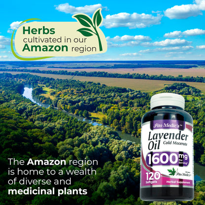 FITO MEDIC'S Lab | Lavender Pills |120 Soft gels | 1600 mg | Better Absorption | Lavender Extract | Lavanda Oil