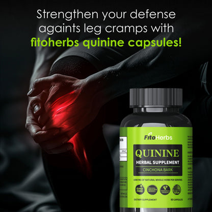 FitoHerbs Quinine Herbal Supplement - Cinchona Bark 1000mg Veg Capsules (90) | Leg Cramps, Immune & Digestive Support