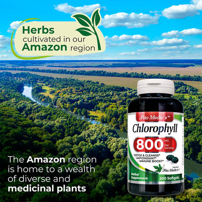 FITO MEDIC'S Lab Chlorophyll 800 mg per Serving - 200 Softgels (Pack of 2)