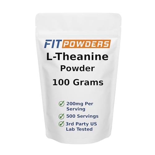 FitPowders L-Theanine Powder – 100g, Pure, Non-GMO, Vegan