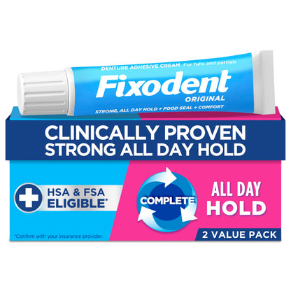 Fixodent Complete Original Denture Adhesive Cream - 2.4 oz Pack of 2