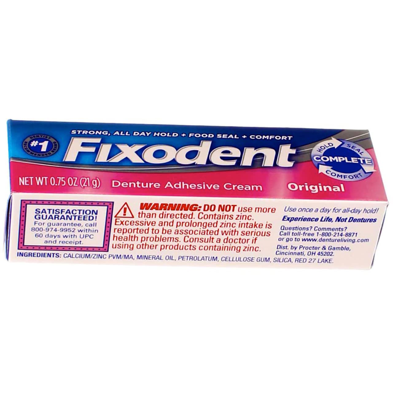 Fixodent Original Denture Adhesive Cream 0.75 oz – Pack of 8