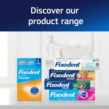 Fixodent Complete Original Denture Adhesive Cream – 2.4 oz, 3-Pack