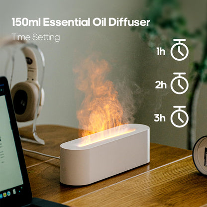 Flame Colorful Essential Oil Diffuser – Aromatherapy Humidifier (White)