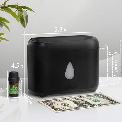 Flame Diffuser for Essential Oils – 200ml Ultrasonic Aroma Diffuser with Auto-Off, 7-Color Lights + Oils (5ml) | Small Humidifier for Home & Office