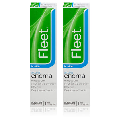 Fleet Adult Enema 2 Pack – Gentle, Pre-Filled Saline Enemas for Convenience