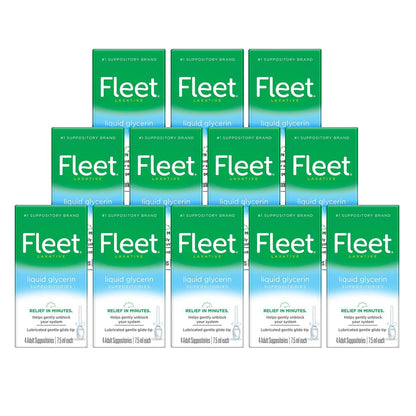 Fleet Liquid Glycerin Suppositories for Adult Constipation — Fast-Acting, No-Mess Applicator, 7.5 mL, 4 Bottles (12 Pack)