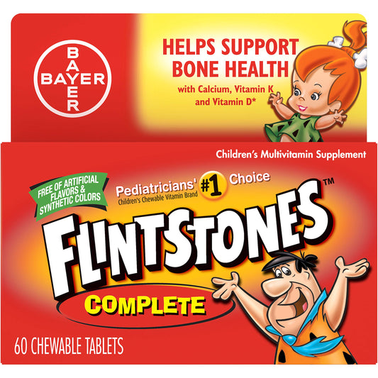 Flintstones Complete Multivitamin Chewables – 60 Count Per Bottle, Pack of 2 | Kids Vitamins