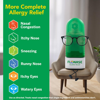 Flonase Allergy Relief Nasal Spray | 24-Hour Non-Drowsy Allergy Medicine, 144 Sprays