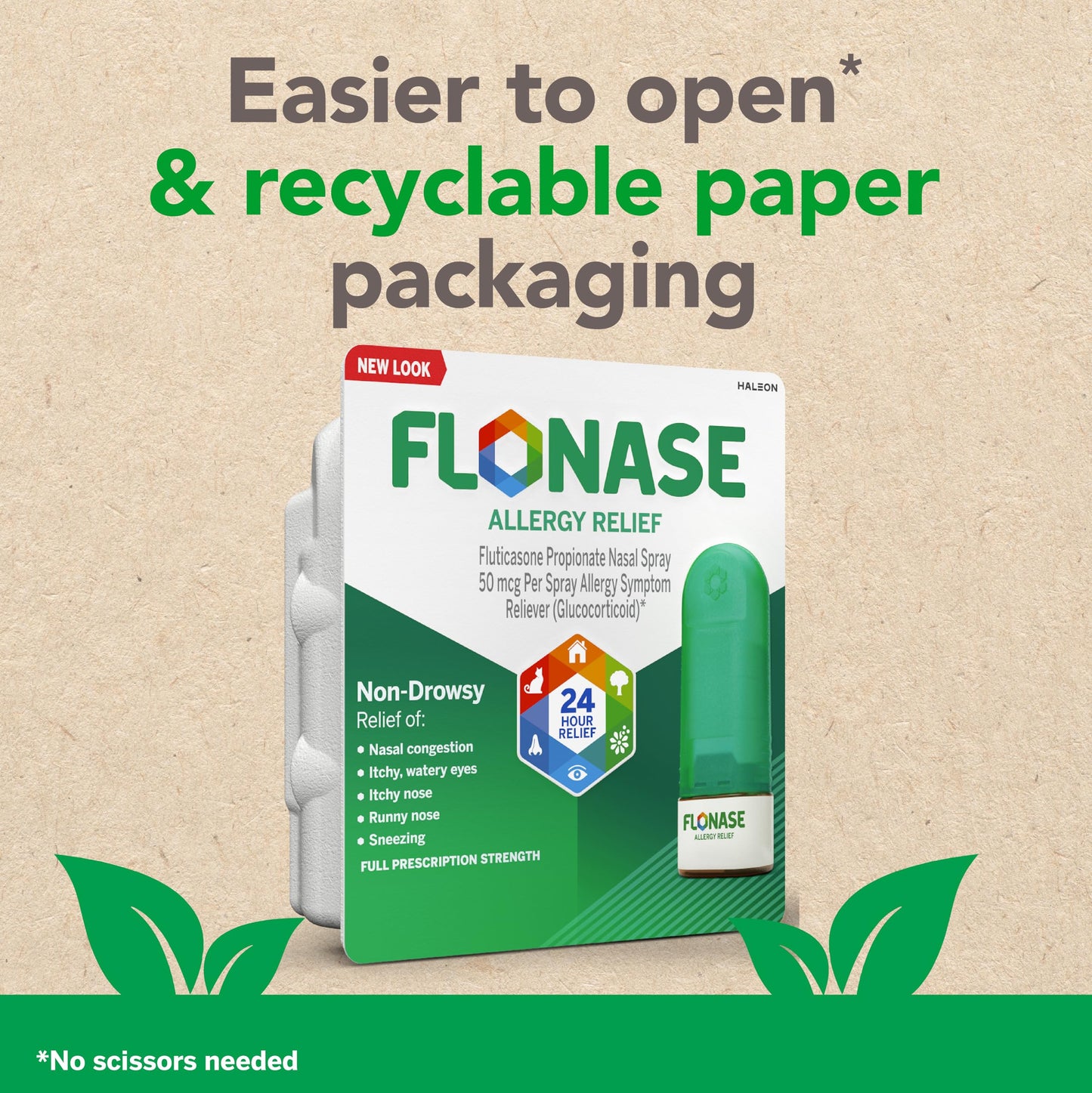 Flonase Allergy Relief Nasal Spray | 24-Hour Non-Drowsy Allergy Medicine, 144 Sprays