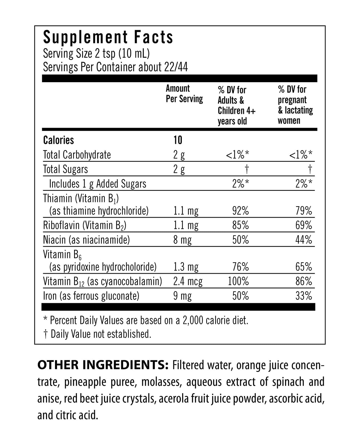 Flora Iron - Vegan Liquid Iron with B Vitamins | Red Blood Cell & Energy Support | Yeast-Free & Gluten-Free | 15 fl. oz. Glass Bottle