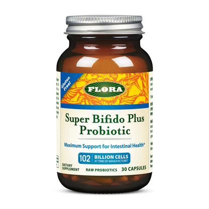Flora Super Bifido Plus 102 Billion CFU | Raw Probiotics for Digestive Balance - 30 Veg Capsules