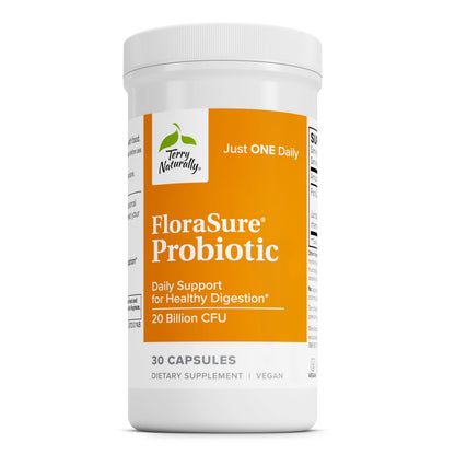 Terry Naturally FloraSure Probiotic - Digestive Health, Bloating & Gas Relief - 30 Capsules