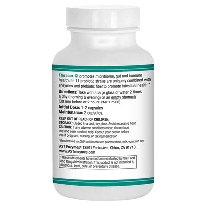 Floracor-GI Probiotics & Enzymes for Digestive Health – 180 Vegetarian Capsules