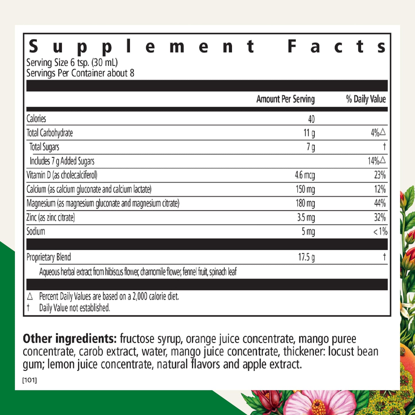 Floradix Calcium Magnesium Liquid – Bone Support with Vitamin D & Zinc (8.5 fl oz) – Vegan & Non-GMO