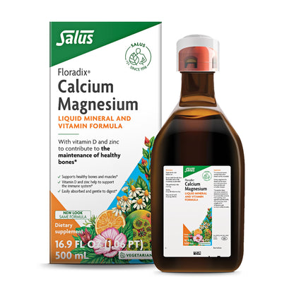 Floradix Calcium Magnesium Liquid – Bone Support with Vegan Vitamin D & Zinc