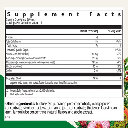 Floradix Calcium Magnesium Liquid – Bone Support with Vegan Vitamin D & Zinc