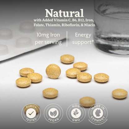 Floradix Iron Tablets - Iron Supplement with B Vitamins, Vitamin C & More | Vegetarian & Gluten-Free | 120 Tablets