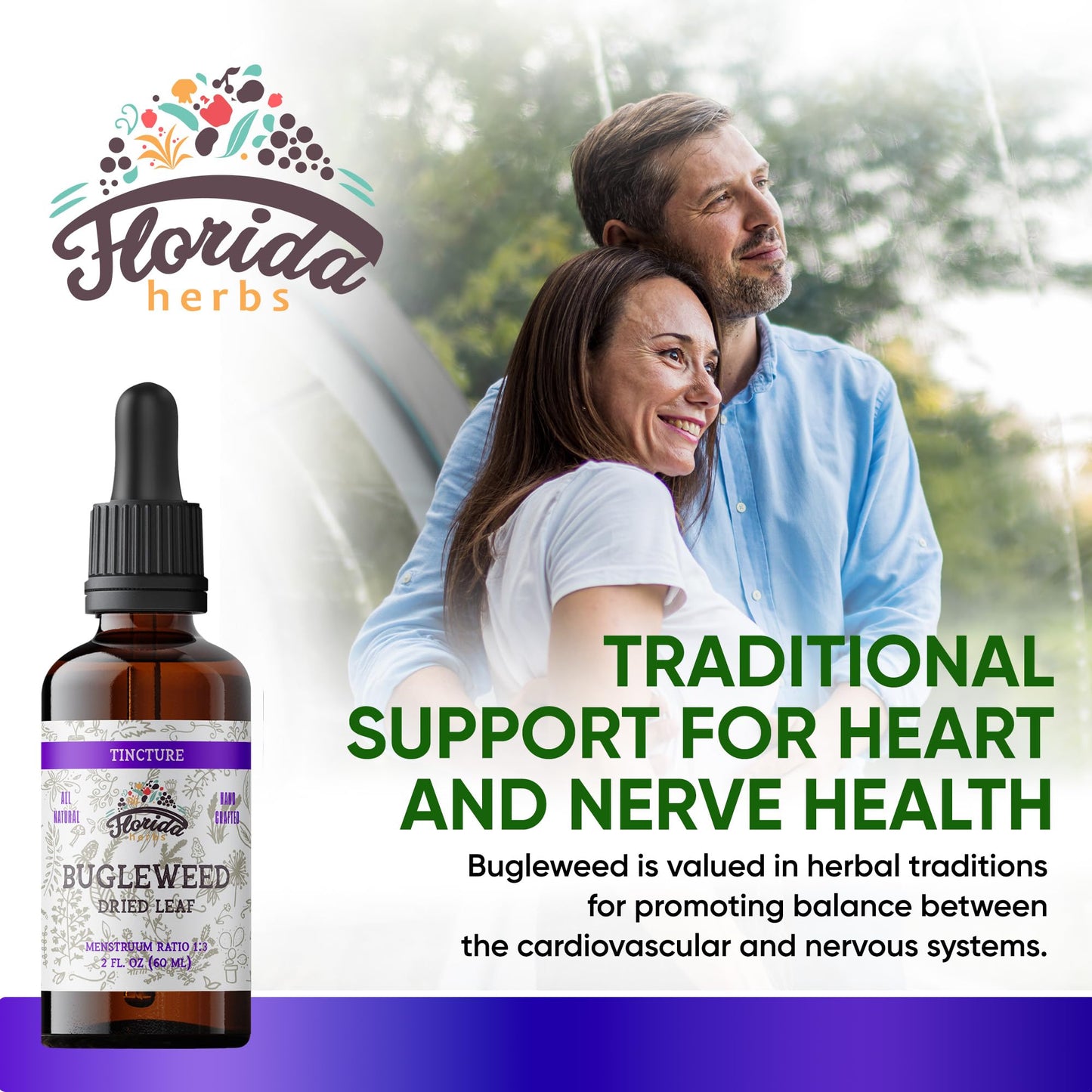 Bugleweed Tincture - Organic Florida Herbs, 2 oz (700 mg) - Non-GMO