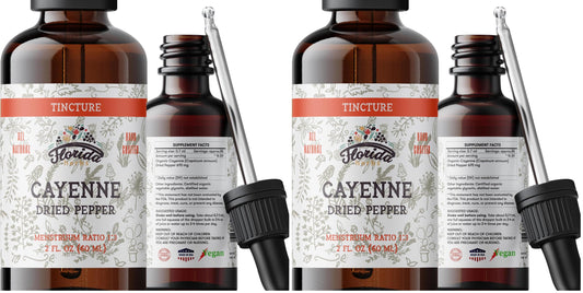 FLORIDA HERBS Cayenne Tincture Extract - Organic Cayenne Pepper (Capsicum annuum) - Vegetable Glycerin - Non-GMO - 2 oz (Pack of 2)