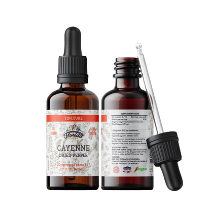 FLORIDA HERBS Cayenne Tincture Extract - Organic Cayenne Pepper (Capsicum annuum) - Vegetable Glycerin - Non-GMO - 2 oz (Pack of 2)