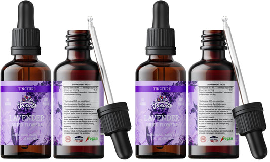 Florida Herbs Organic Lavender Liquid Extract - Calming Nervous System (2 oz x 2)
