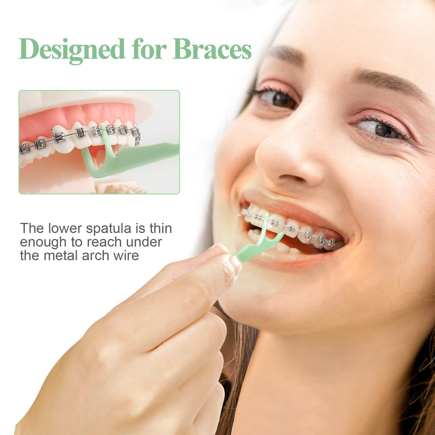 500 Count Orthodontic Flossers with Dispenser – Braces Flossers (Pack of 5)